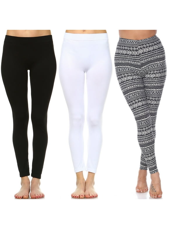 White Mark Women's Pack of 3 Christmas Leggings