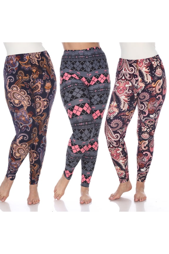 Women's Pack of 3 Plus Size Casual Leggings