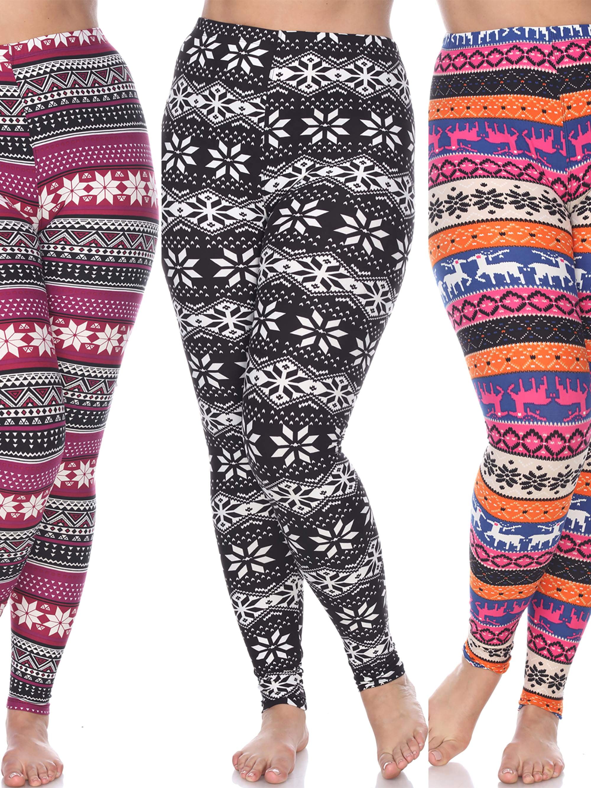 White Mark Women's Pack of 3 Plus Size Leggings - Walmart.com