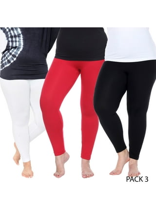 White Mark Women's Plus Size Pack of 2 Printed Leggings 