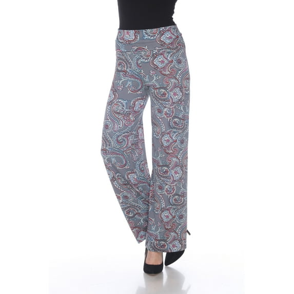 White Mark Women's Paisley Palazzo Pants