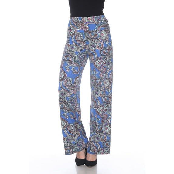 White Mark Women's Paisley Palazzo Pants