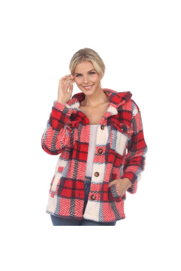 Women's Plaid Sherpa Shacket Jacket