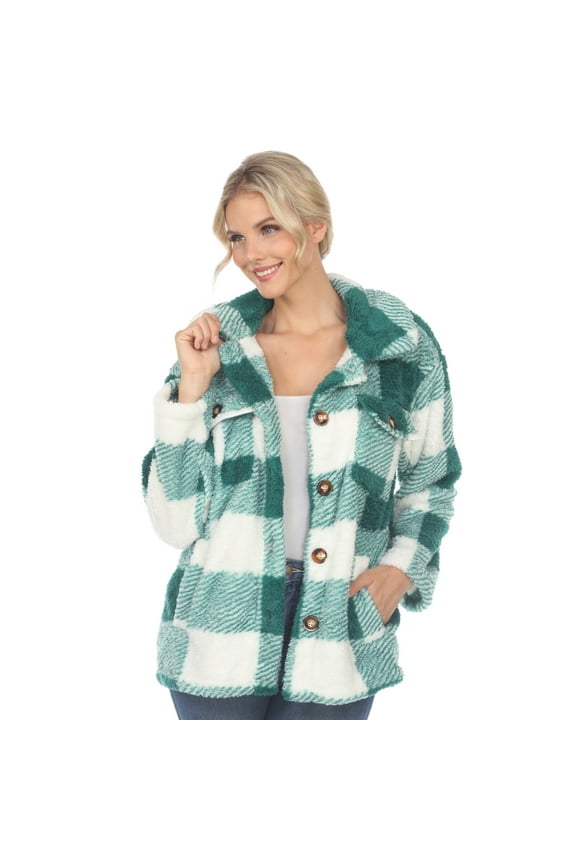 Women's Plaid Sherpa Shacket Jacket