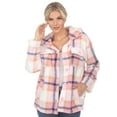 thumbnail image 1 of White Mark Women's Plaid Sherpa Shacket Jacket, 1 of 5