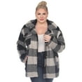 thumbnail image 1 of White Mark Women's Plaid Sherpa Shacket Jacket, 1 of 5