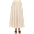 thumbnail image 1 of White Mark Women's Pleated Tiered Maxi Skirt, 1 of 6