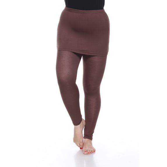 White Mark Women's Plus Casual Skirted Leggings