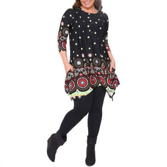 White Mark Women's Plus Lucy Tunic Top