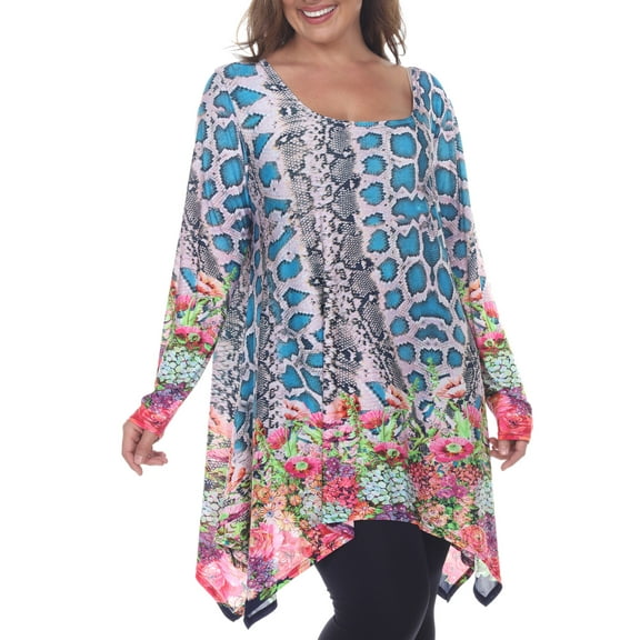 White Mark Women's Plus Marlene Tunic Top