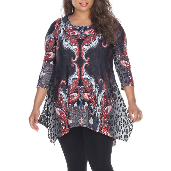White Mark Women's Plus Marlene Tunic Top