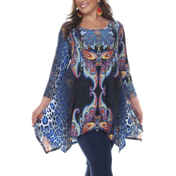 White Mark Women's Plus Marlene Tunic Top
