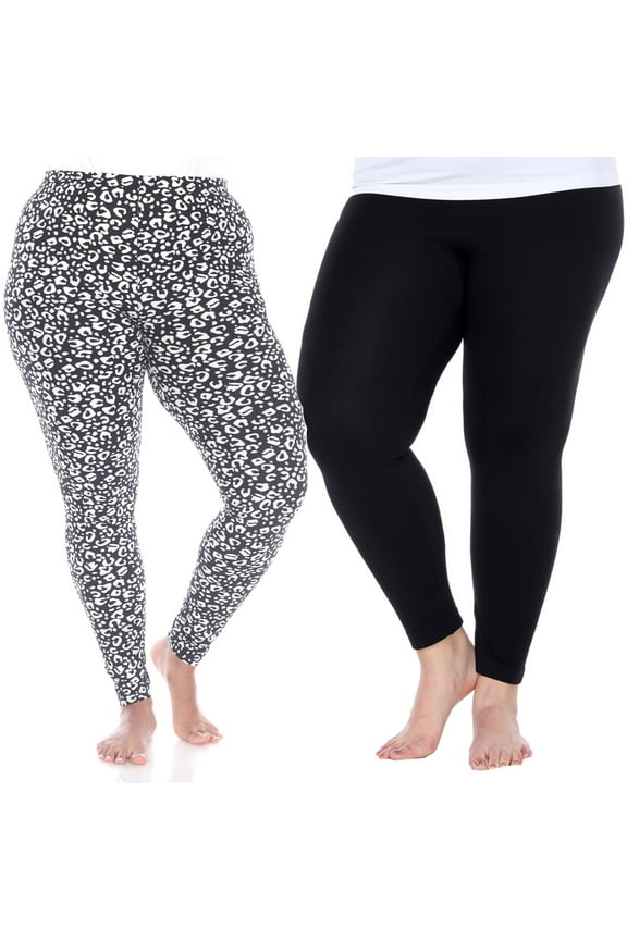 Women's Plus Size 2 Pack of Leopard Printed Leggings