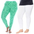 thumbnail image 1 of White Mark Women's Plus Size 2 Pack of Leopard Printed Leggings, 1 of 2