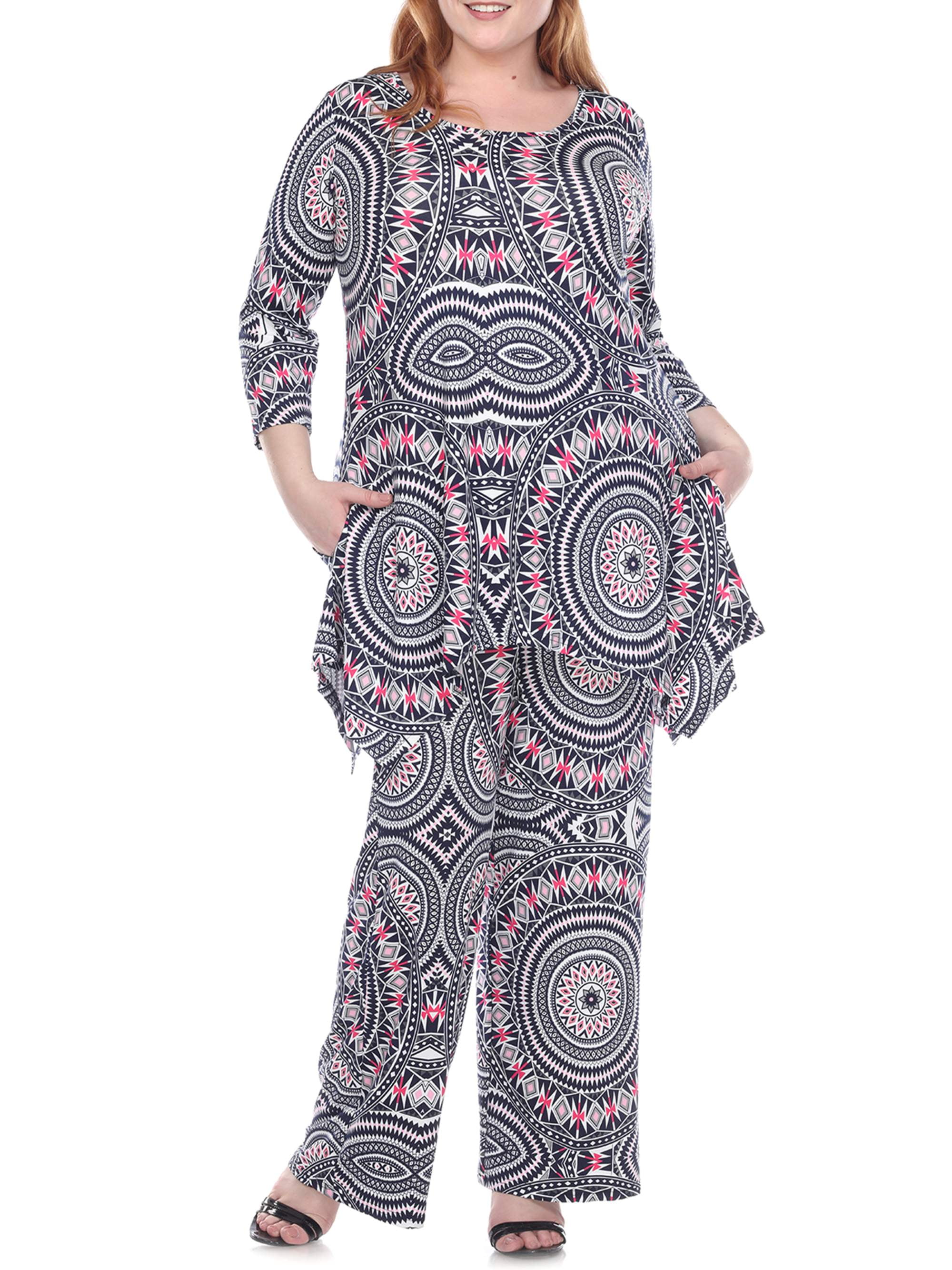 Buy Plus Size Ecru Textured Schiffli Kurta With Pants Set Online - W for  Woman