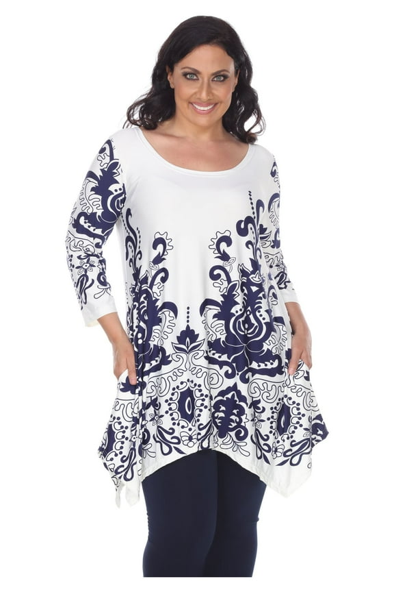 Women's Plus Size 3/4 Sleeve Yanette Tunic Top