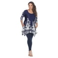 thumbnail image 1 of White Mark Women's Plus Size 3/4 Sleeve Yanette Tunic Top, 1 of 4