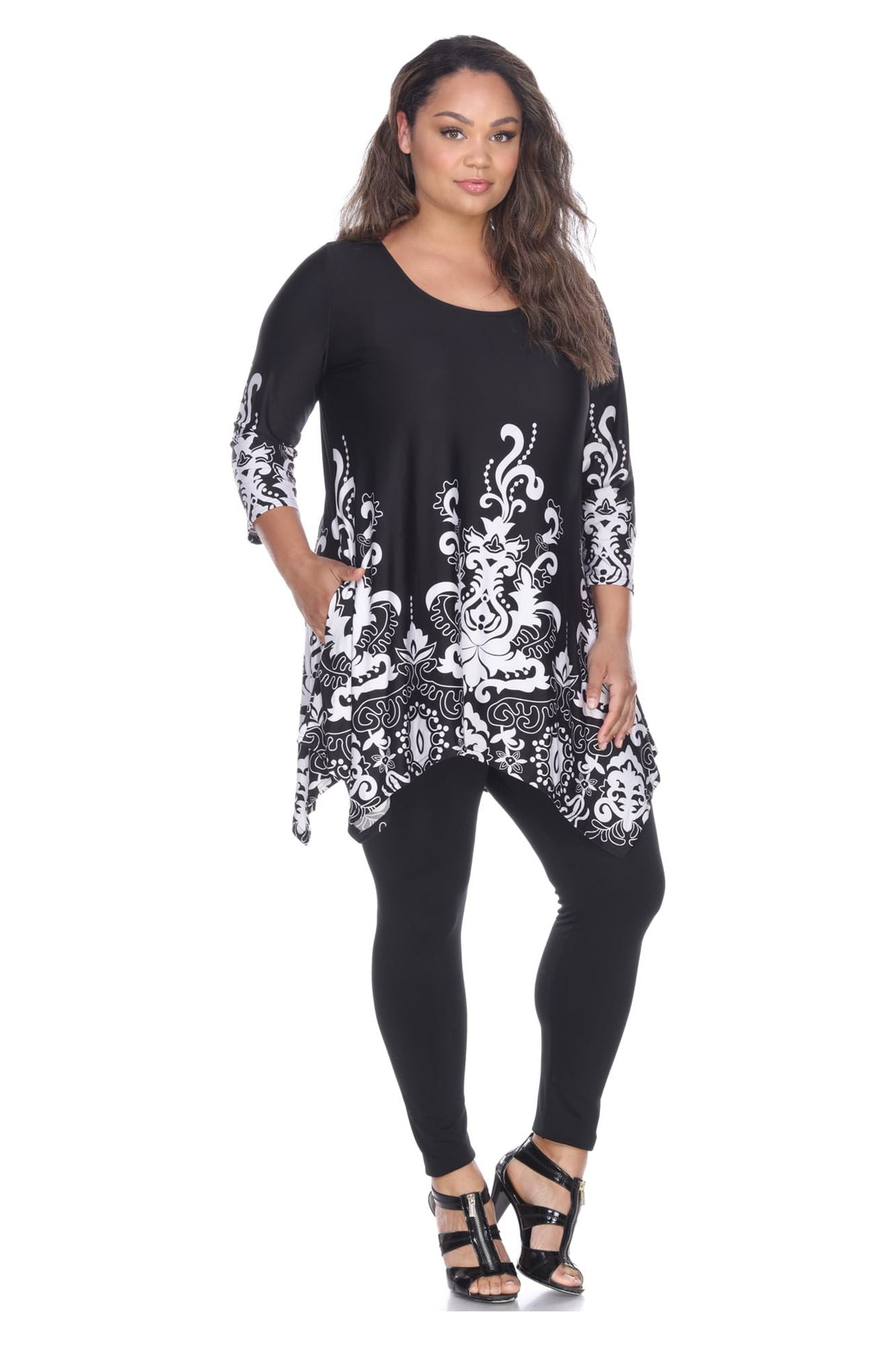 white mark tunics plus size