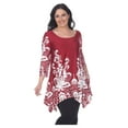 thumbnail image 1 of White Mark Women's Plus Size 3/4 Sleeve Yanette Tunic Top, 1 of 4