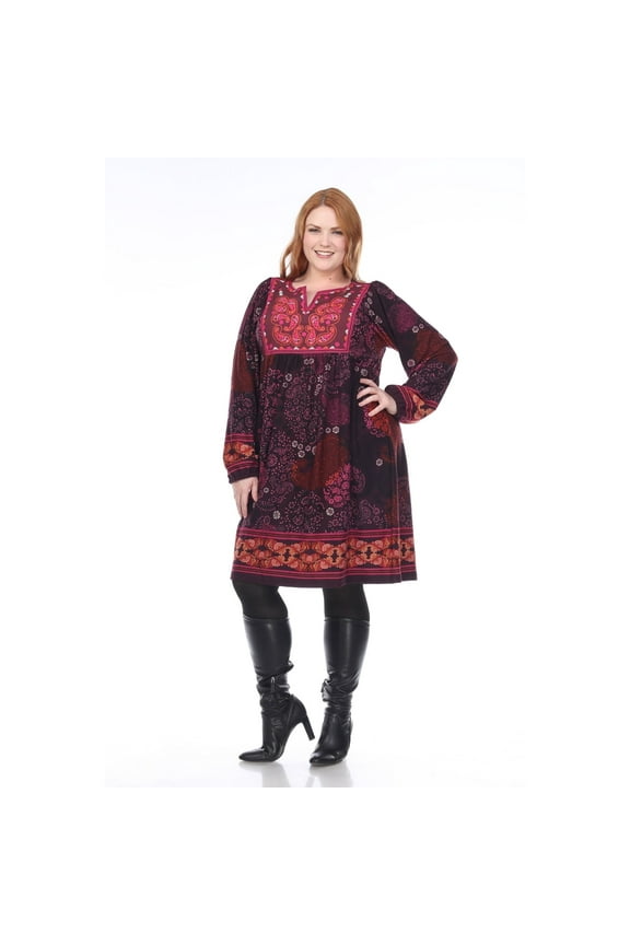 Women's Plus Size Apolline Embroidered Sweater Dress