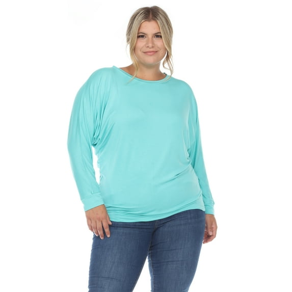White Mark Women's Plus Size Banded Dolman Top