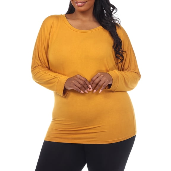 White Mark Women's Plus Size Banded Dolman Top
