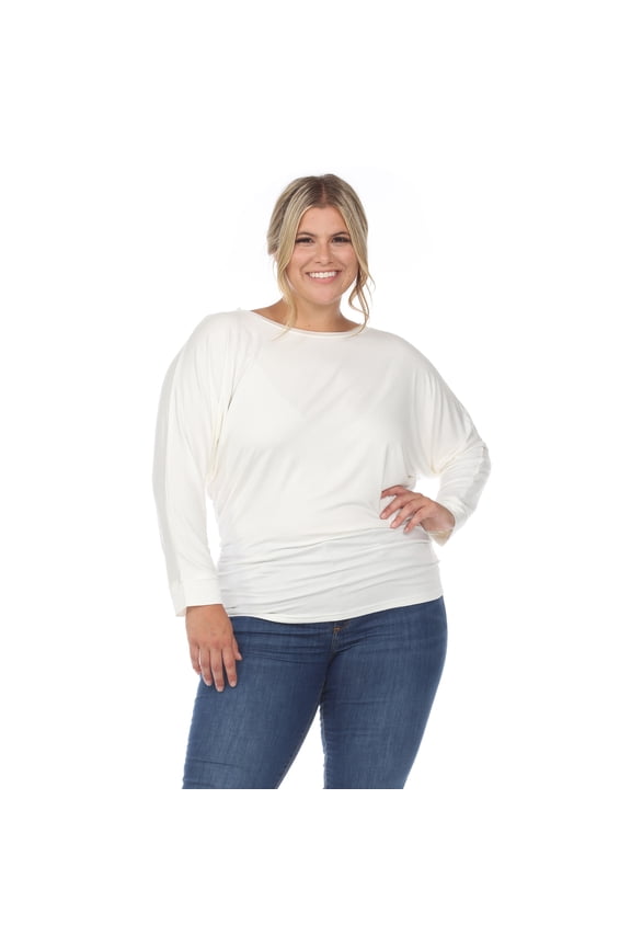 Women's Plus Size Banded Dolman Top