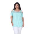 thumbnail image 1 of White Mark Women's Plus Size Bexley Lace Cold Shoulder Tunic Top, 1 of 4