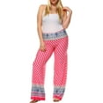 thumbnail image 1 of White Mark Women's Plus Size Border Printed Palazzo Pants, 1 of 4