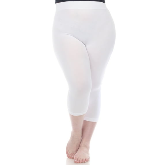 White Mark Women's Plus Size Casual Capri Leggings