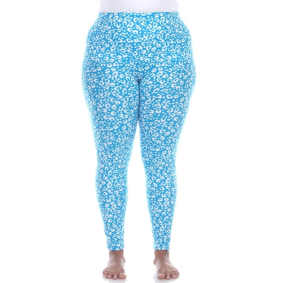 White Mark Women's Plus Size Casual Leopard Print Leggings