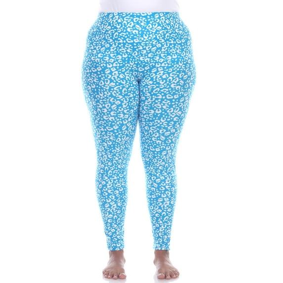 White Mark Women's Plus Size Casual Leopard Print Leggings