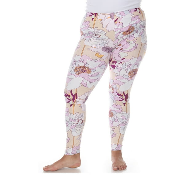 White Mark Women's Plus Size Casual Tropical Leggings