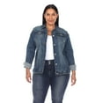 thumbnail image 1 of White Mark Women's Plus Size Classic Denim Jacket, 1 of 5