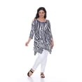 thumbnail image 1 of White Mark Women's Plus Size Cold Shoulder Animal Print Tunic Top, 1 of 3