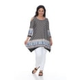thumbnail image 1 of White Mark Women's Plus Size Cold Shoulder Printed Tunic Top, 1 of 2