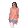 thumbnail image 1 of White Mark Women's Plus Size Cold Shoulder Printed Tunic Top, 1 of 2