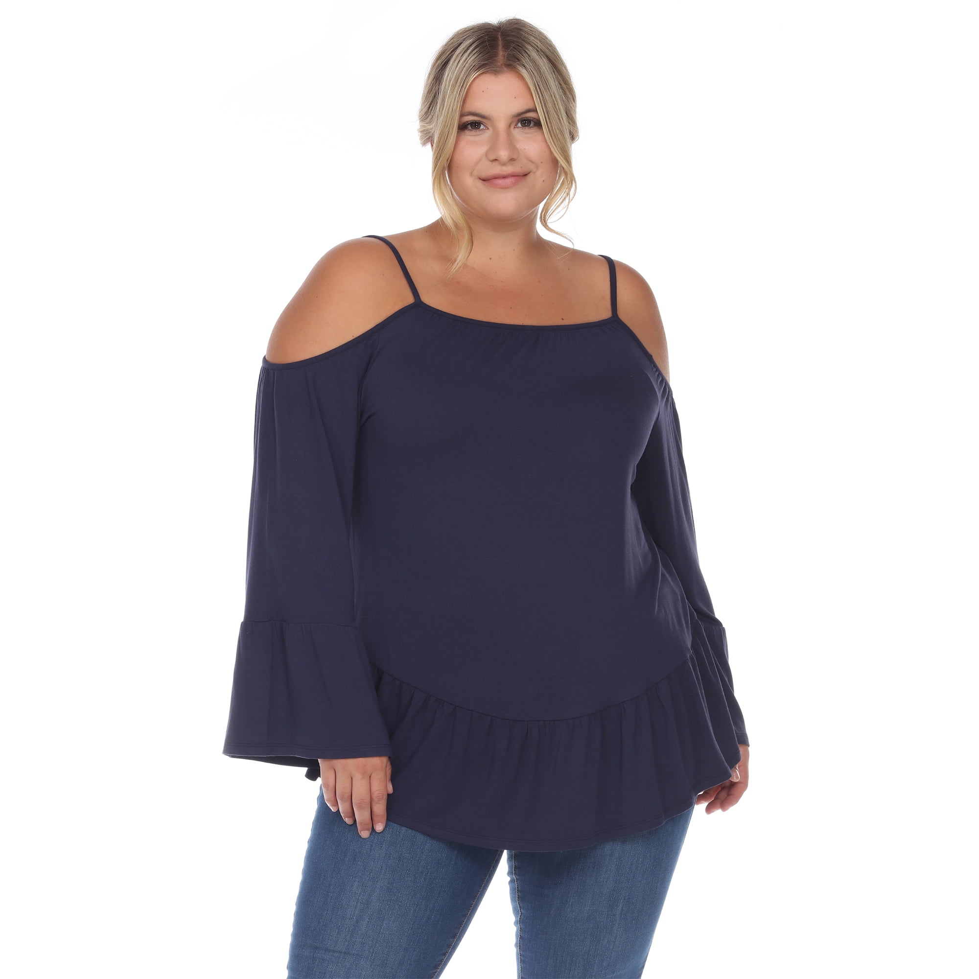 Off the shoulder ruffle top hotsell plus size