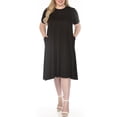 thumbnail image 1 of White Mark Women's Plus Size Crew Neck T-Shirt Dress, 1 of 6