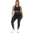 thumbnail image 1 of White Mark Women's Plus Size Cut Out Back Mesh Sports Bra & Leggings Activewear Set, 1 of 5
