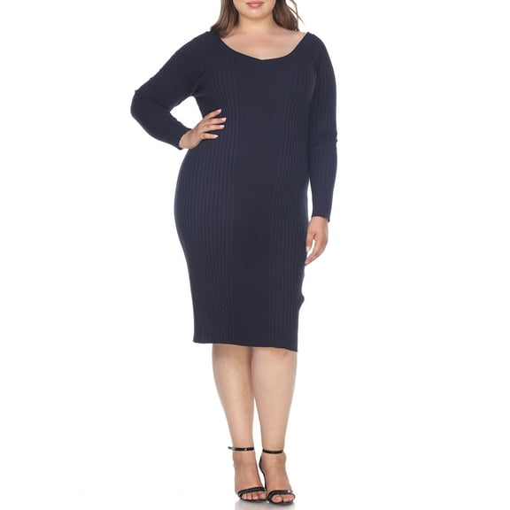 White Mark Women's Plus Size Destiny Sweater Dress