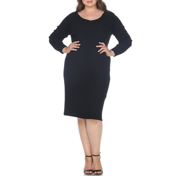 White Mark Women's Plus Size Destiny Sweater Dress
