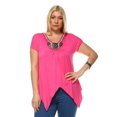 thumbnail image 1 of White Mark Women's Plus Size Embellished Short Sleeve Tunic Top, 1 of 5
