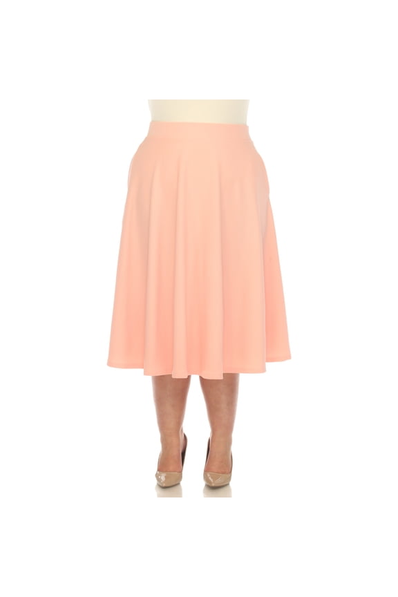 Women's Plus Size Flared Midi Skirt