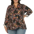 thumbnail image 1 of White Mark Women's Plus Size Floral Button Front Tunic Top, 1 of 6