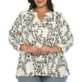 thumbnail image 1 of White Mark Women's Plus Size Floral Button Front Tunic Top, 1 of 6