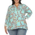 thumbnail image 1 of White Mark Women's Plus Size Floral Button Front Tunic Top, 1 of 6