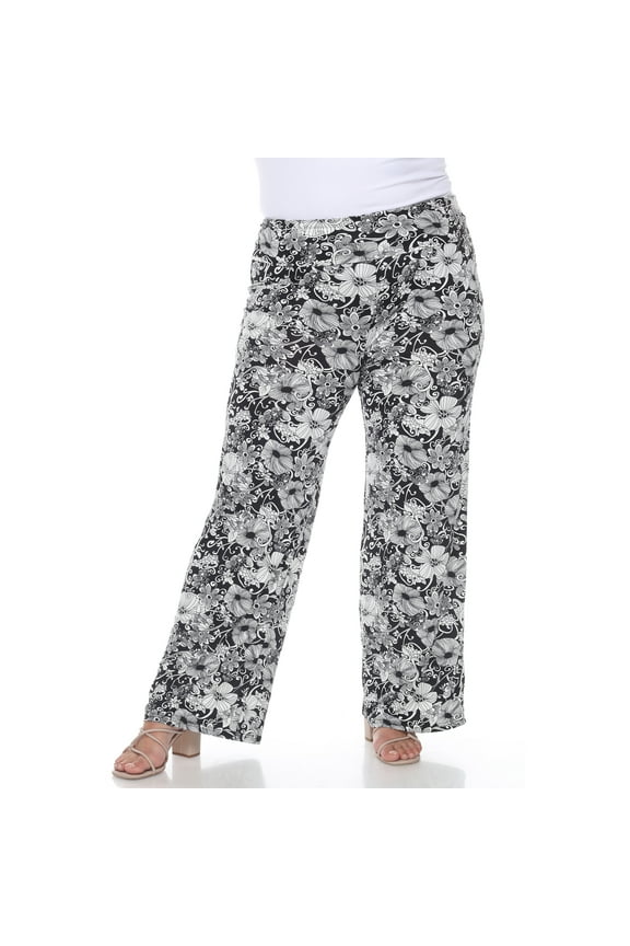 Women's Plus Size Floral Paisley Palazzo Pants