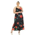 thumbnail image 1 of White Mark Women's Plus Size Floral Sleeveless Side Slit Maxi Dress, 1 of 6