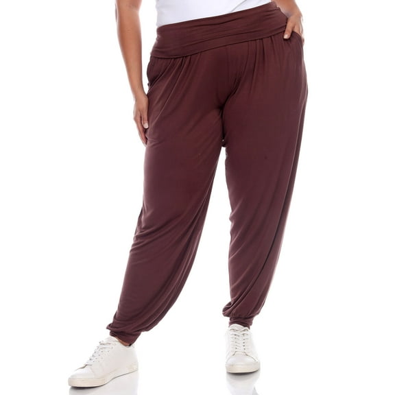 White Mark Women's Plus Size Harem Pants